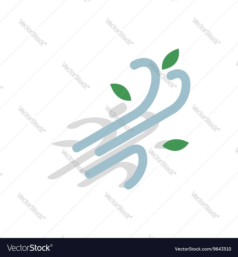 Wind icon in isometric 3d style Royalty Free Vector Image