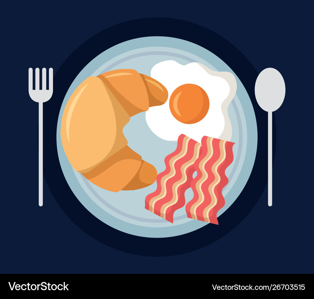 Breakfast cooking icons flat design Royalty Free Vector