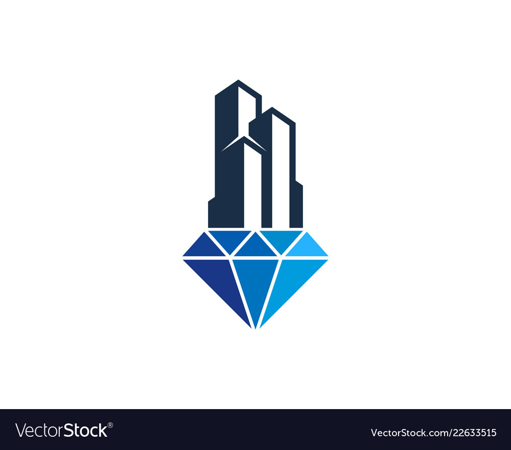 Building diamond logo icon design Royalty Free Vector Image