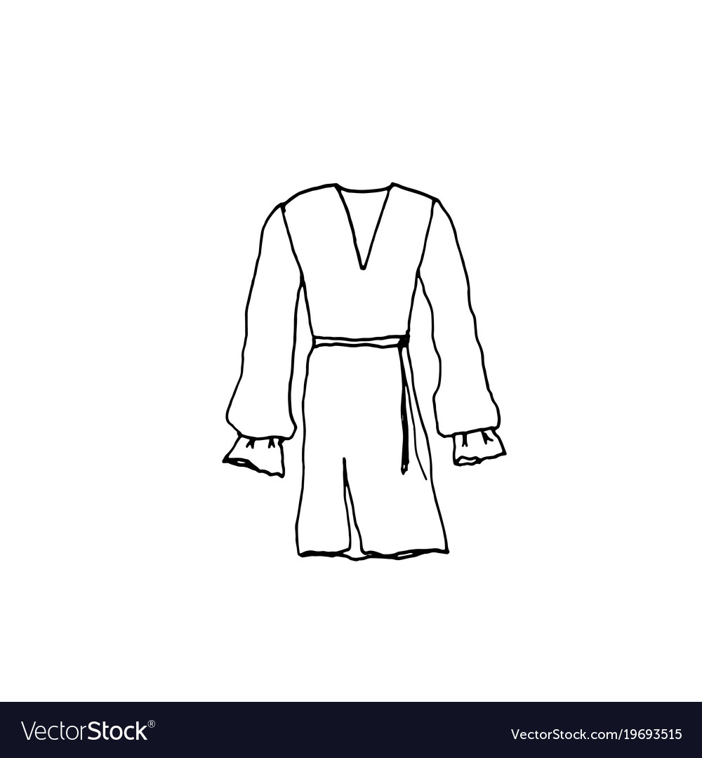 Clothes line drawing of dress Royalty Free Vector Image