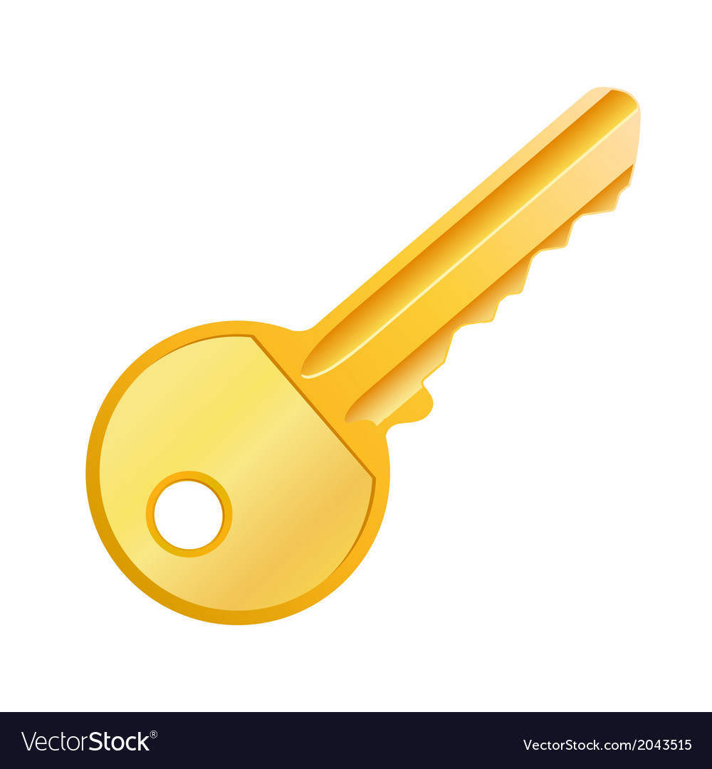 Gold key Royalty Free Vector Image - VectorStock