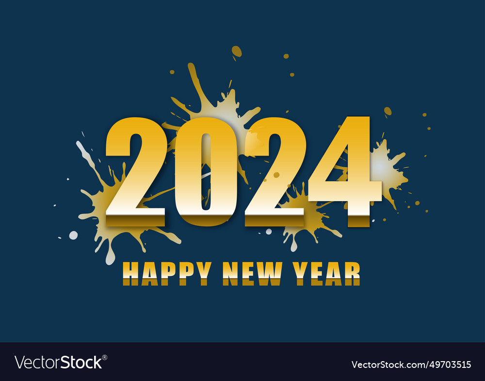 Happy new year 2024 with text design Royalty Free Vector