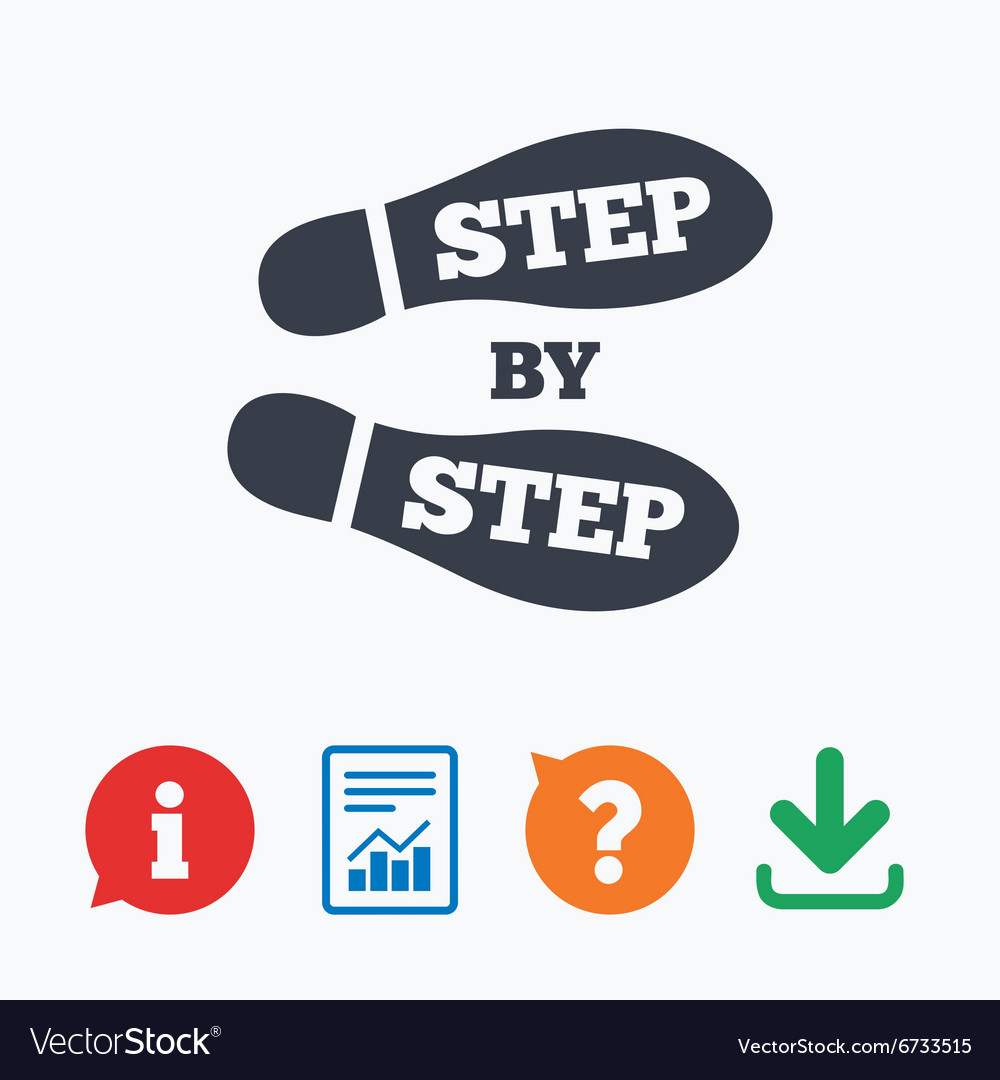 Step by sign icon footprint shoes symbol