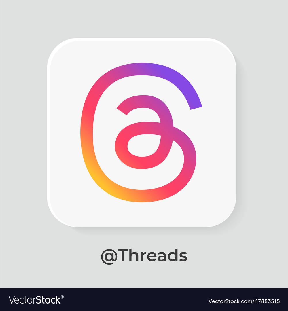 Threads icon with modern white color Royalty Free Vector