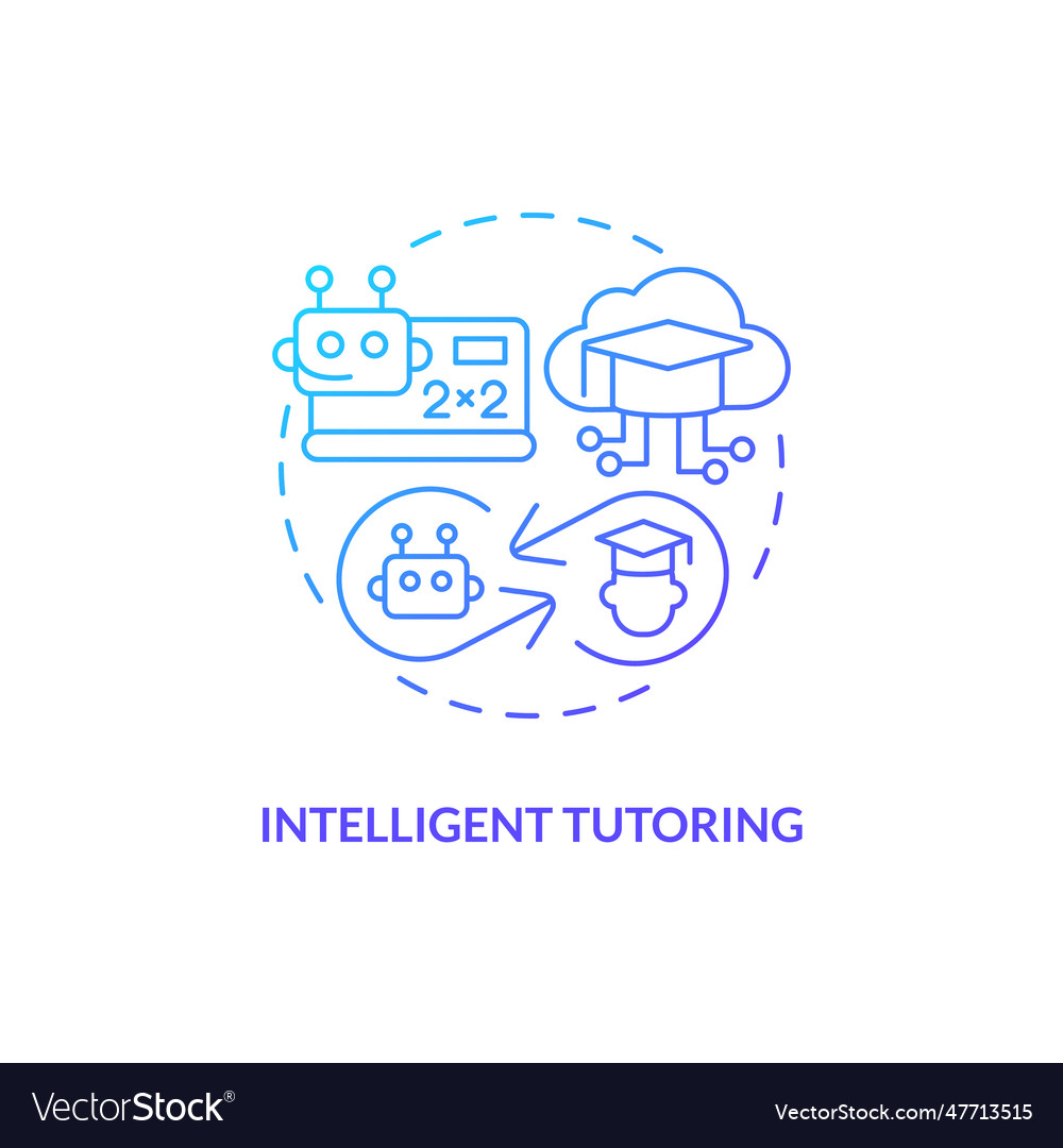 Tutoring in ai education concept icon Royalty Free Vector