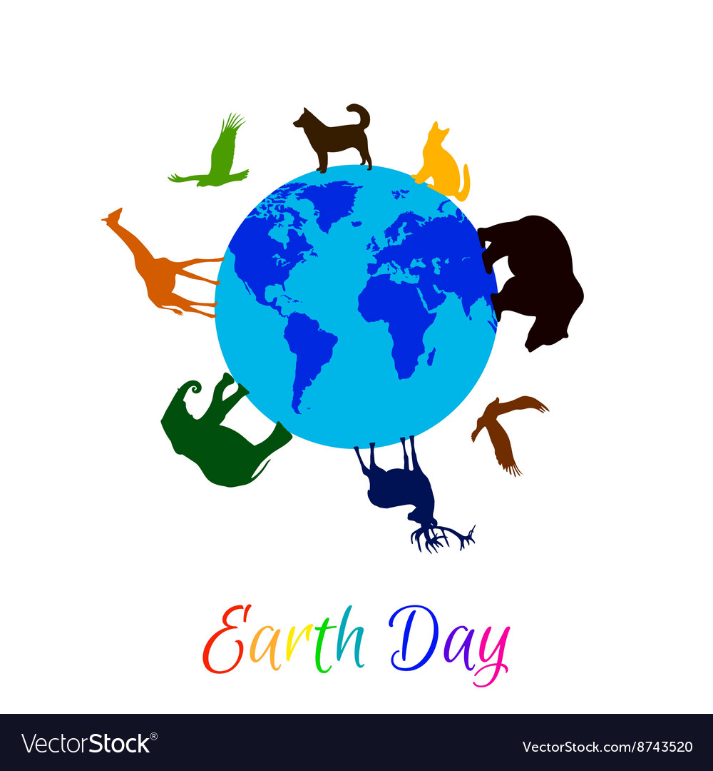Animals around planet earth Royalty Free Vector Image Animals around planet earth Royalty Free Vector Image