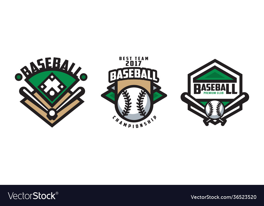 Baseball Best Team Logo Design Set, Tournament, Championship, Sport Team,  Club Identity Retro Badges Vector Illustration, Stock vector