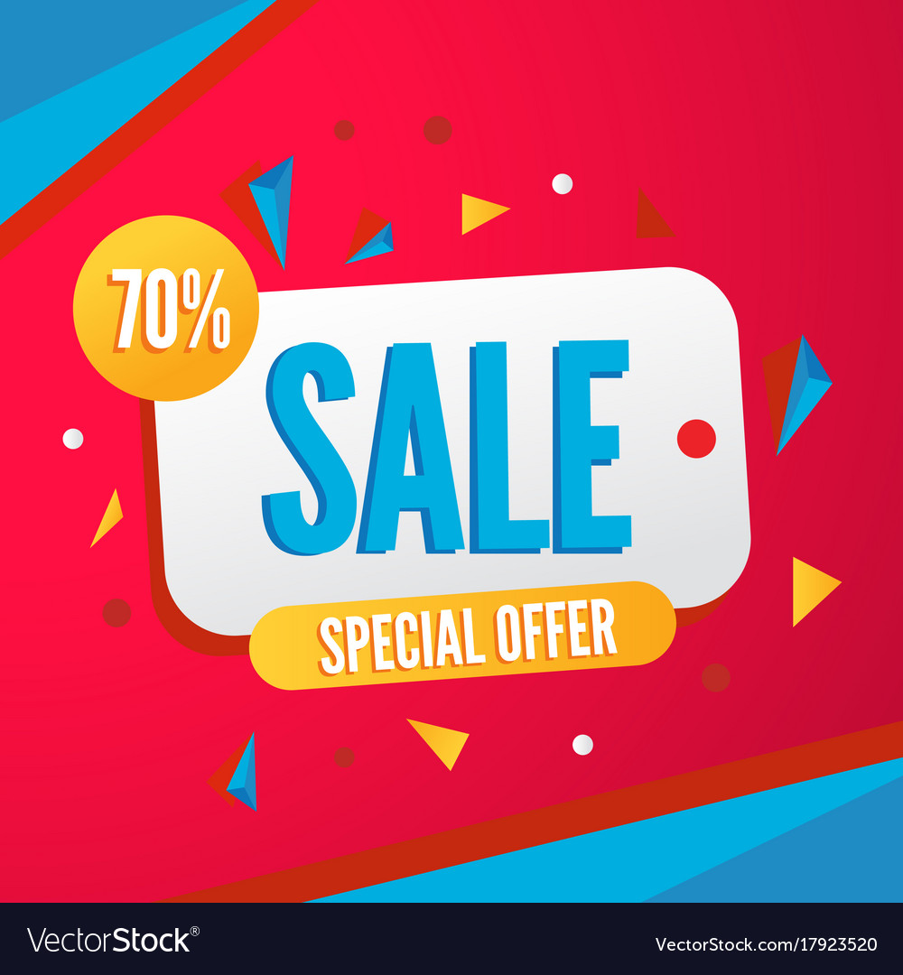 Colorful banner for sale season Royalty Free Vector Image