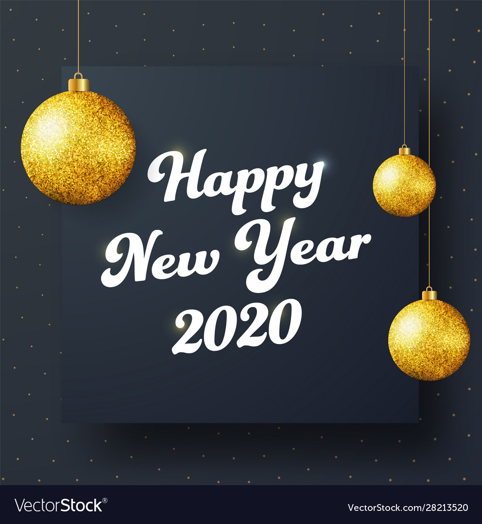 Design a square black banner happy new year Vector Image