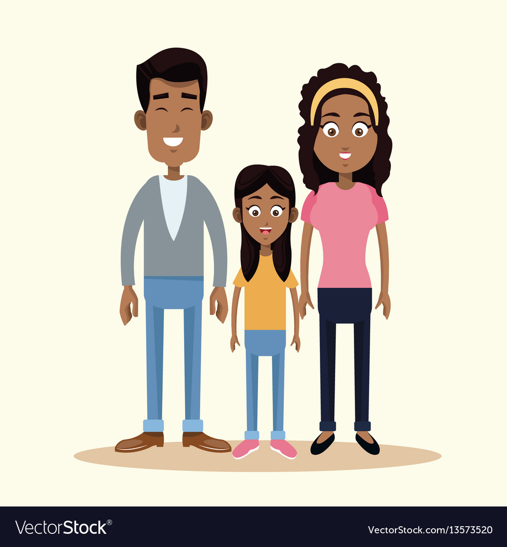 Family african american together Royalty Free Vector Image