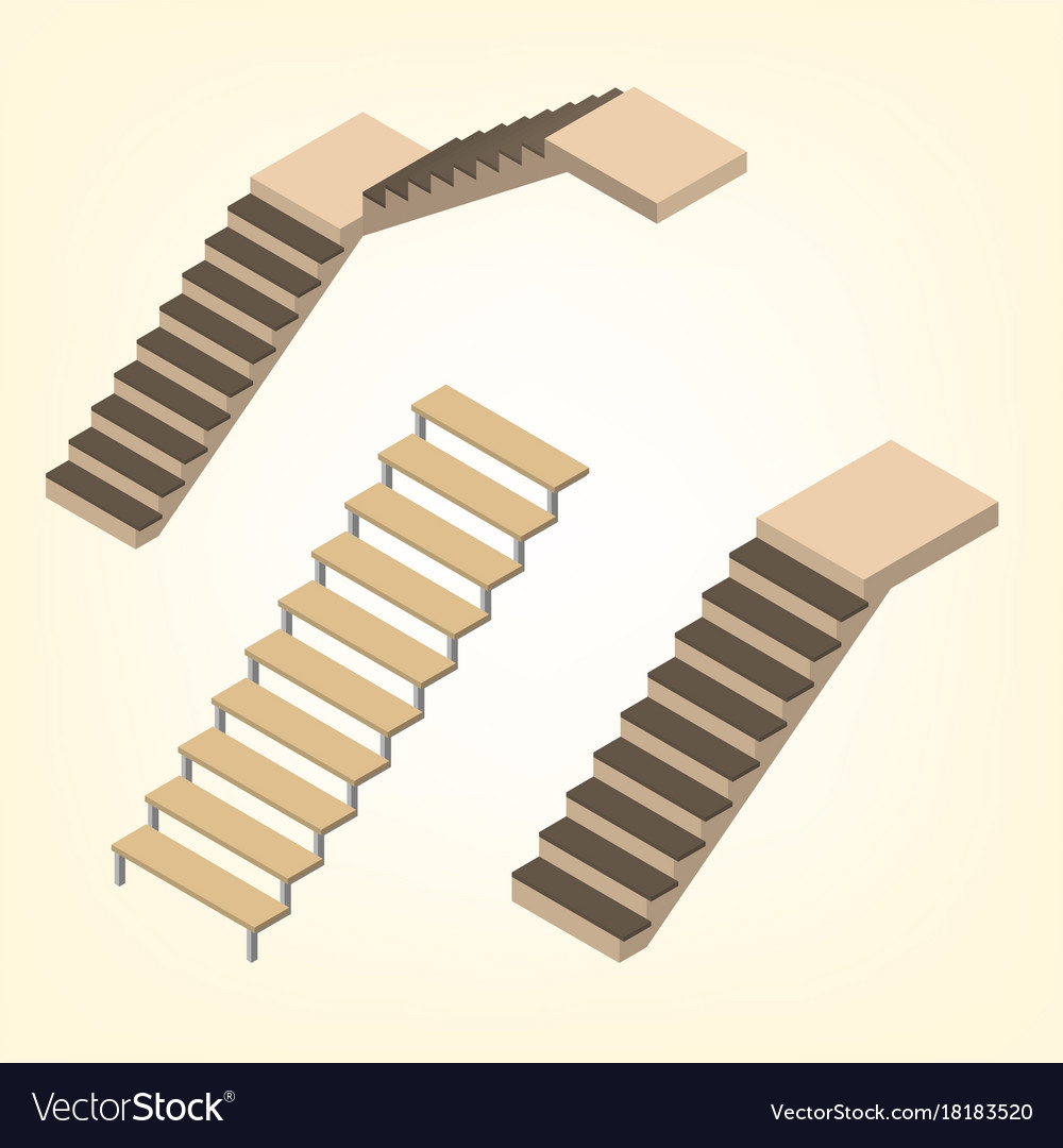 Flight of stairs isometric