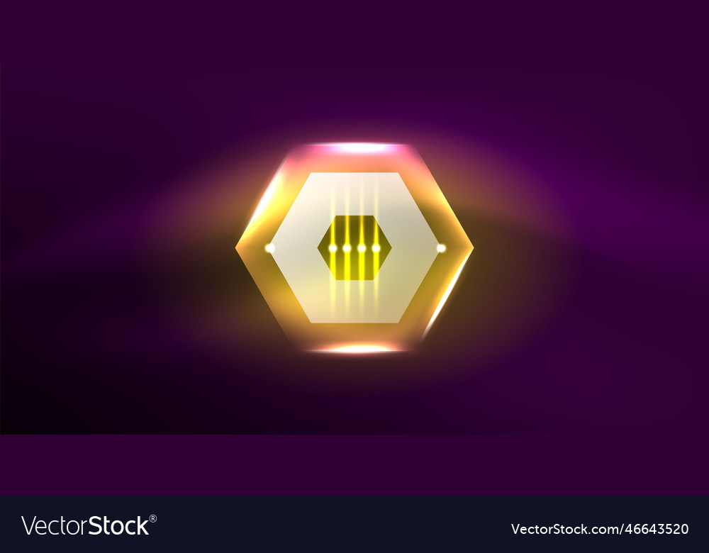 Neon hexagon background hi-tech design