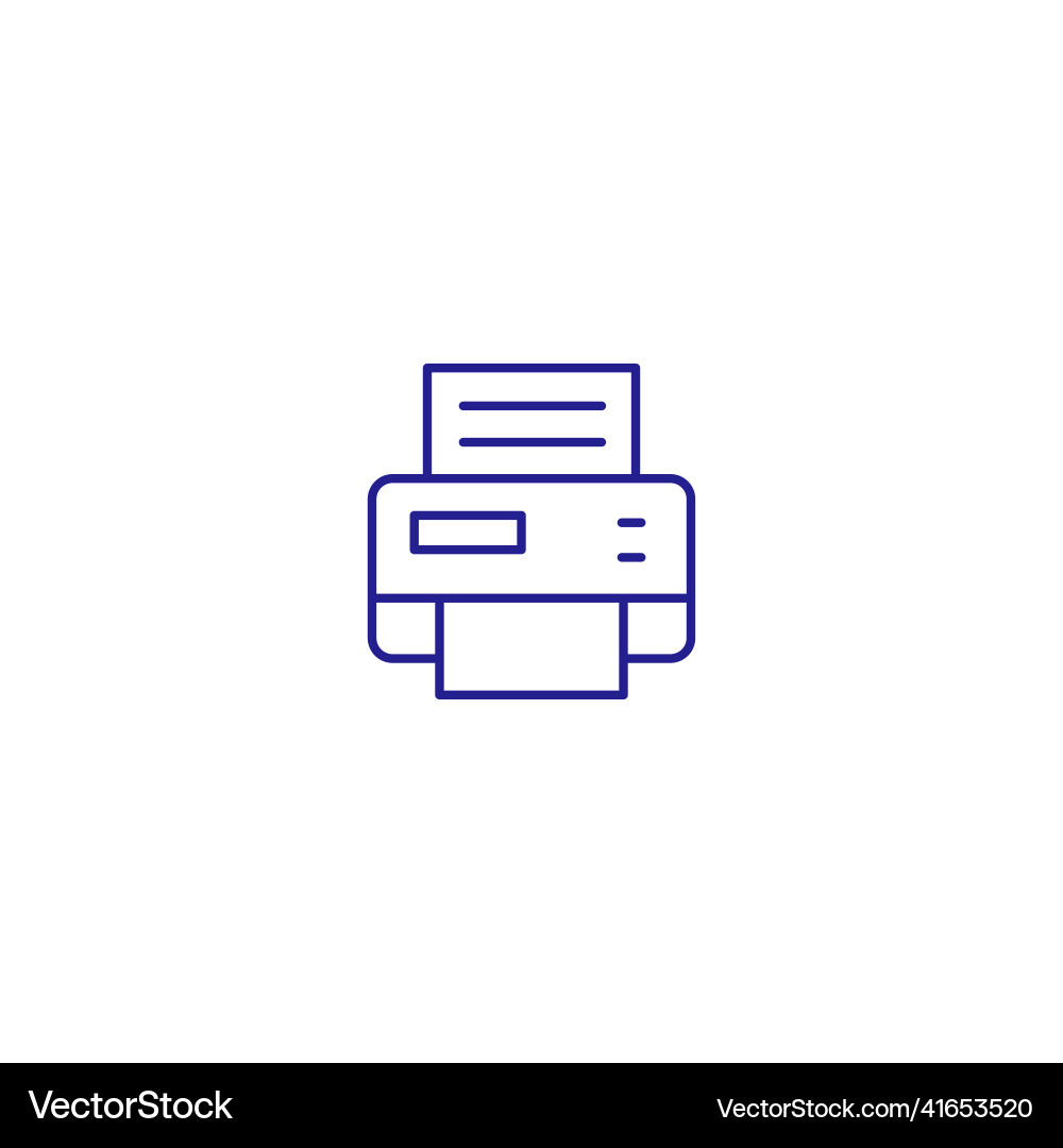 Printer fax office paper line icon print scanner Vector Image