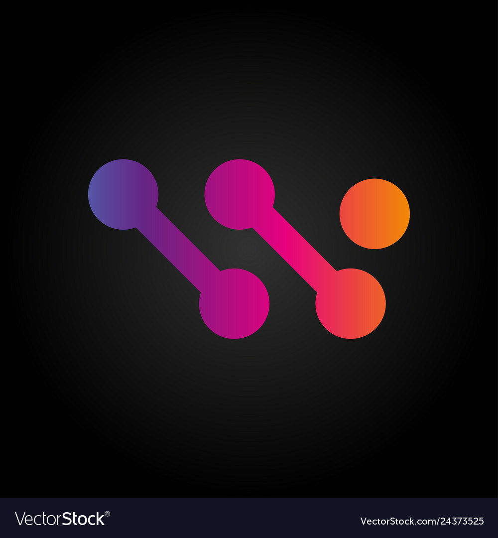 Color gradients logo on a black background Vector Image