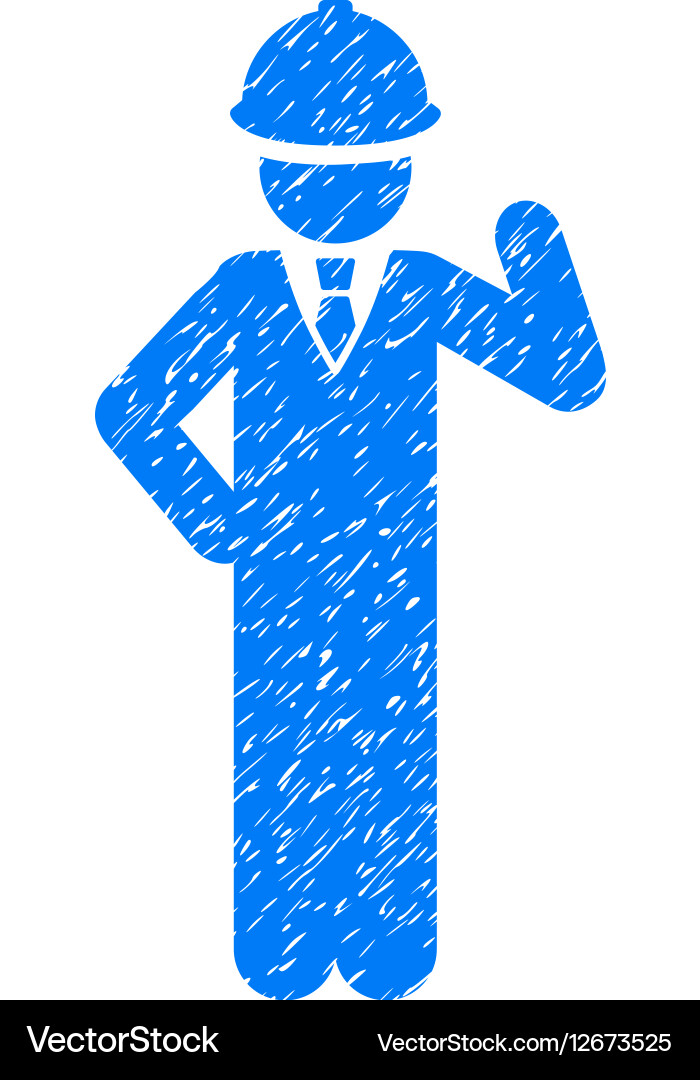 Engineer Grainy Texture Icon Royalty Free Vector Image
