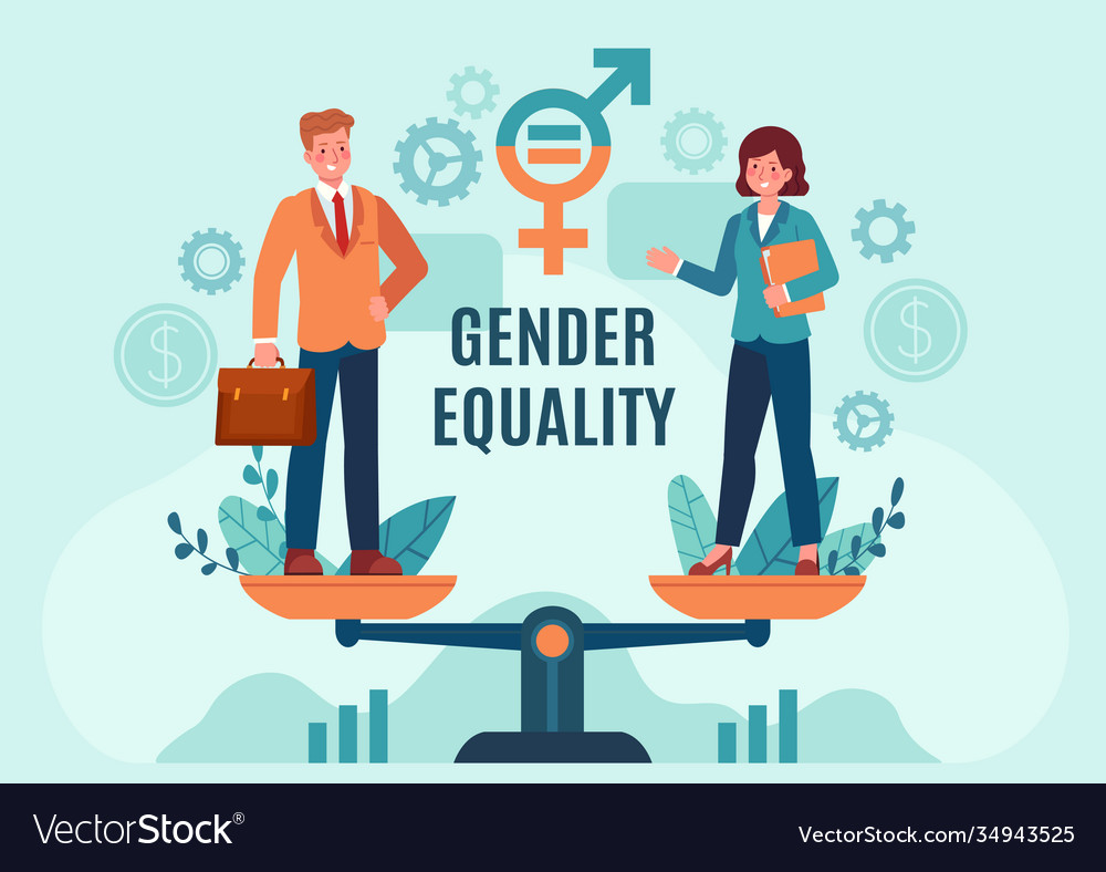 Gender business equality employee woman and man Vector Image