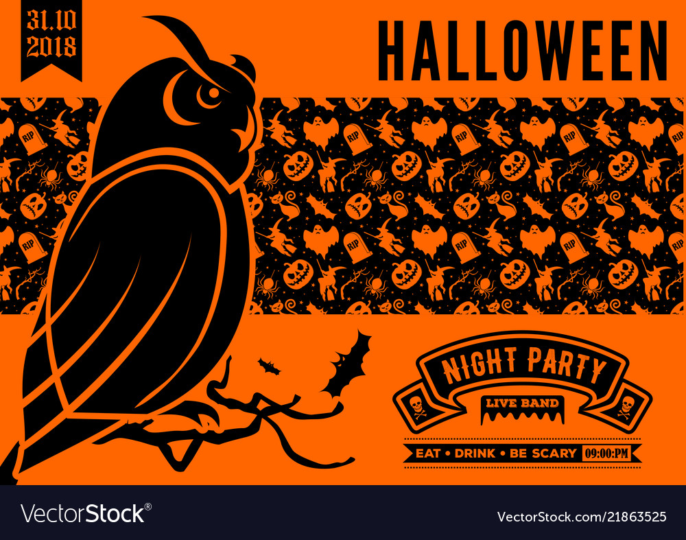 Halloween party invitation poster or banner