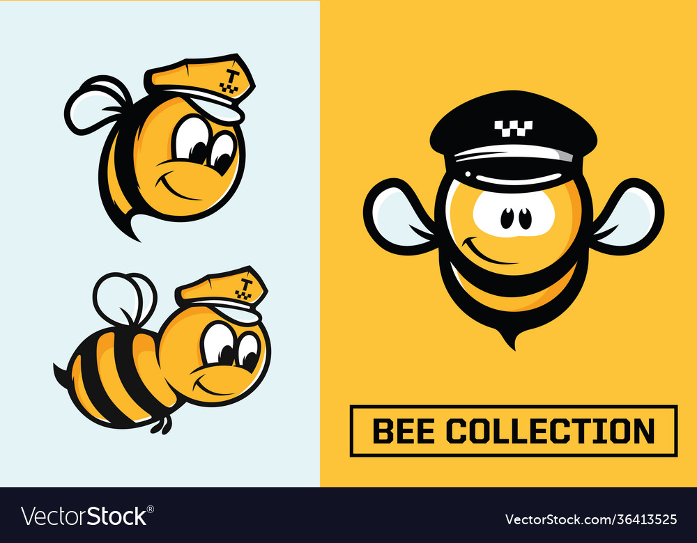 Modern professional set emblems bee Royalty Free Vector
