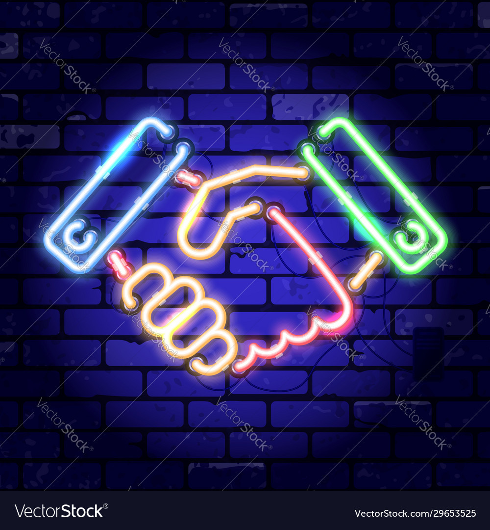 Handshake Emoji Neon Sign For Sale // Neonstation