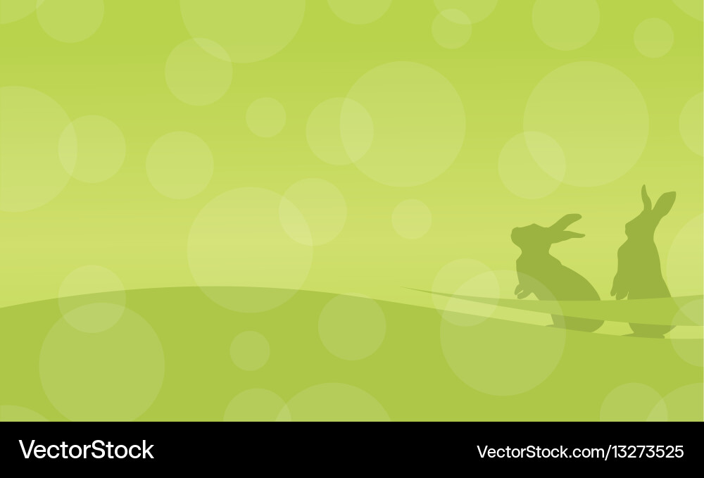 On green background bunny easter flat Royalty Free Vector