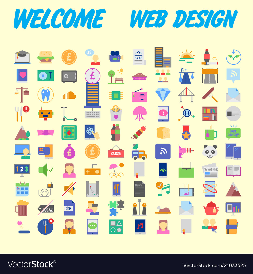 Set of multicolored icons for your design