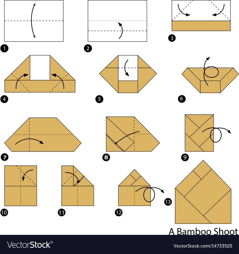 Step by instructions how to make origami Vector Image