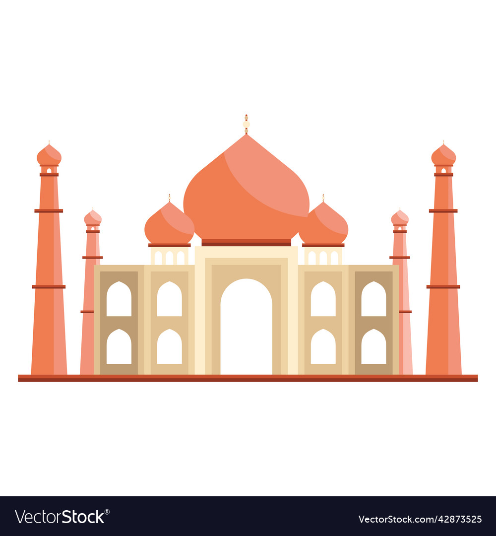 Taj mahal indian landmark Royalty Free Vector Image