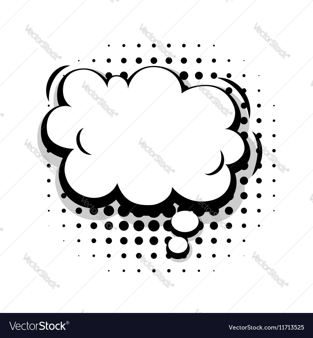 Template fun comic speech cloud bubble Royalty Free Vector