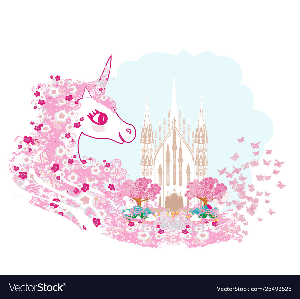 Unicorn on magic background