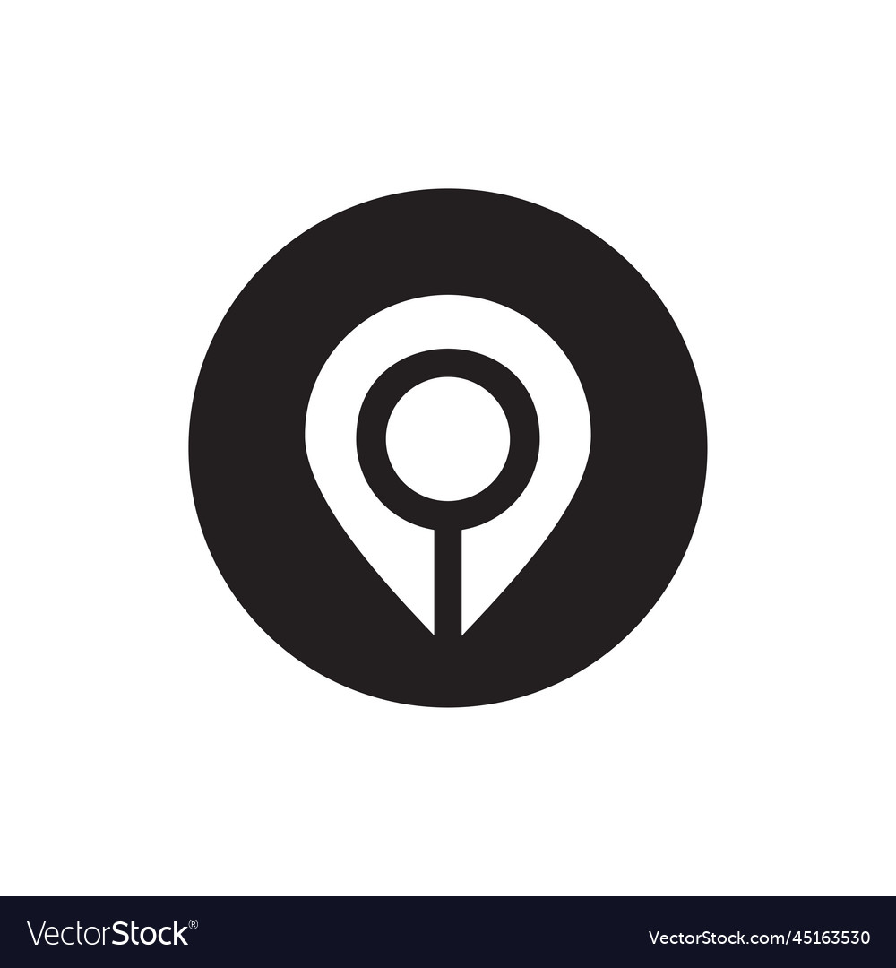 Abstract map pin logo template icon Royalty Free Vector