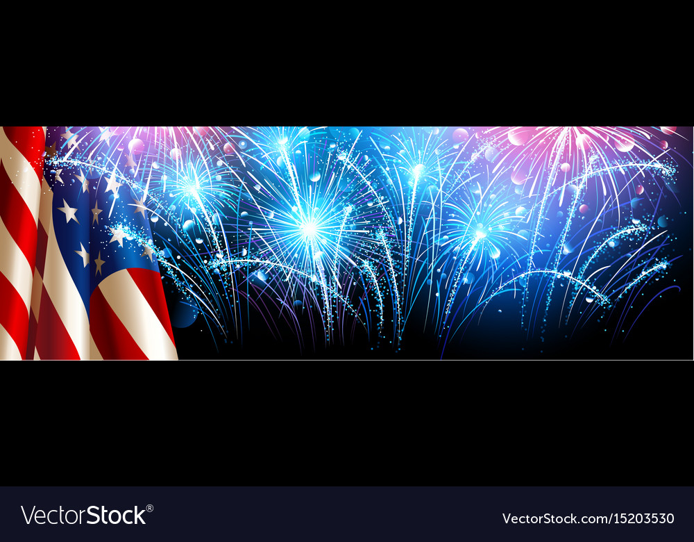 american flag with fireworks royalty free vector image flag with fireworks