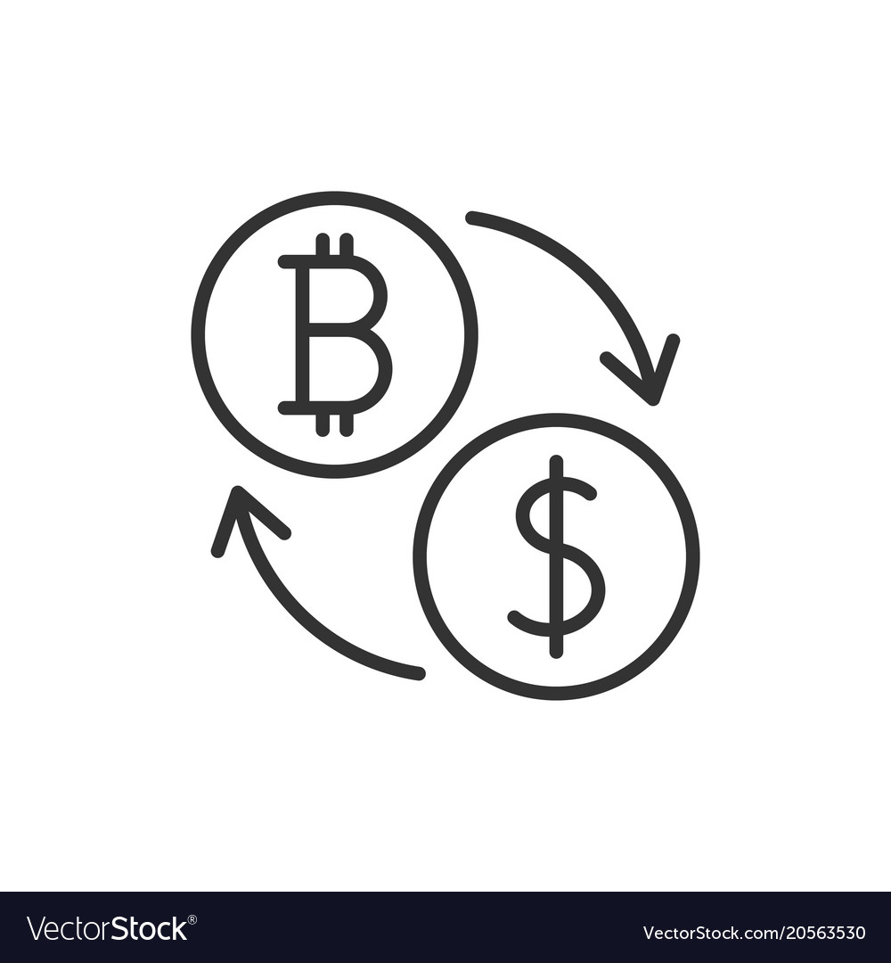 Bitcoin To Dollar Exchange Icon Royalty Free Vector Image Icon Royalty Free Vector Image