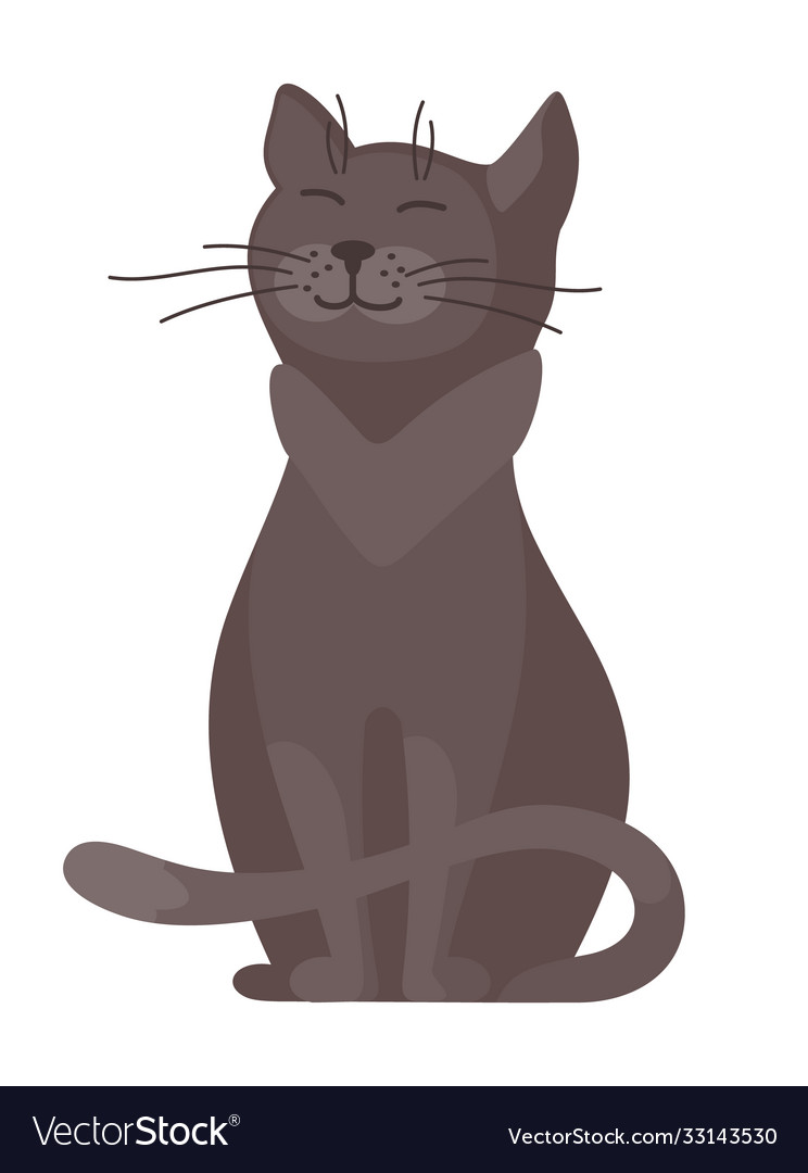 Cute Cartoon Black Cat Royalty Free Vector Image 8120