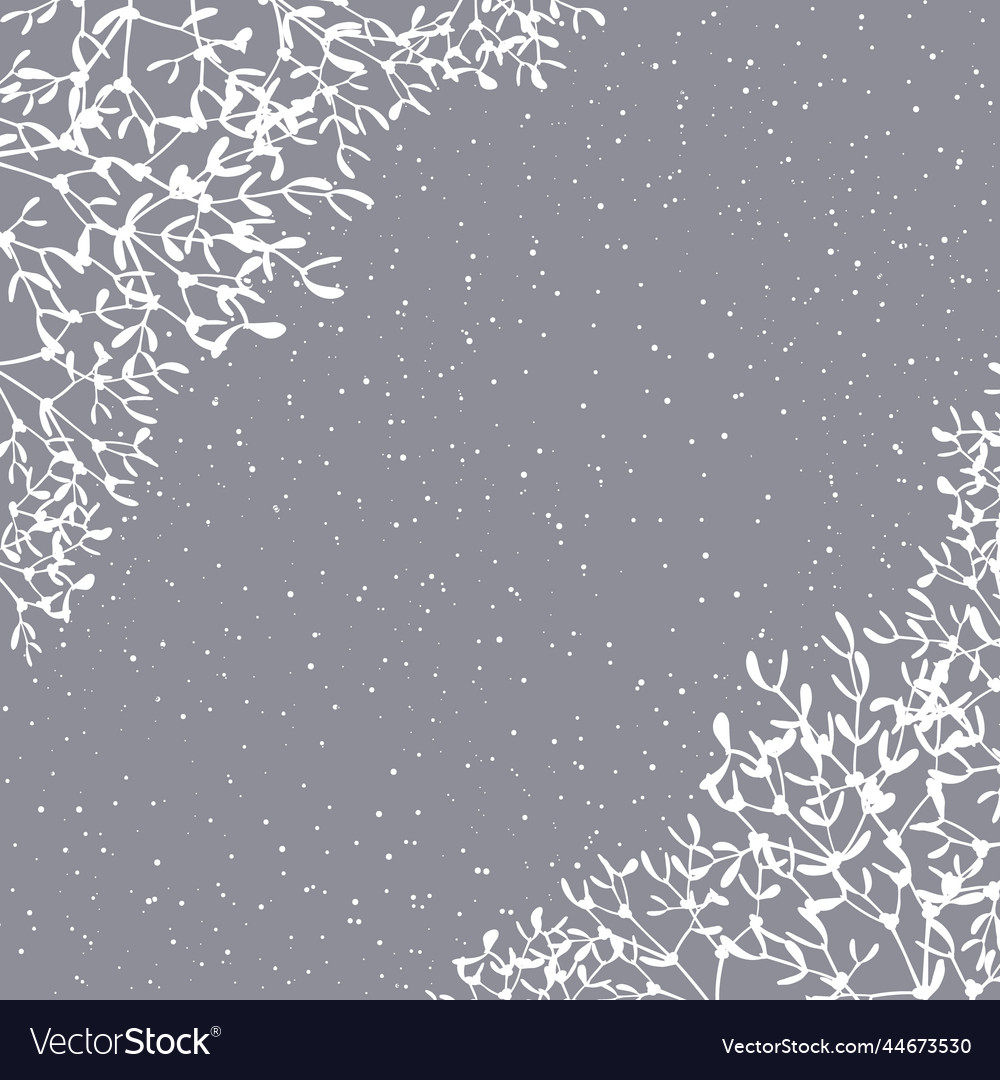 Gray and white pattern with mistletoe