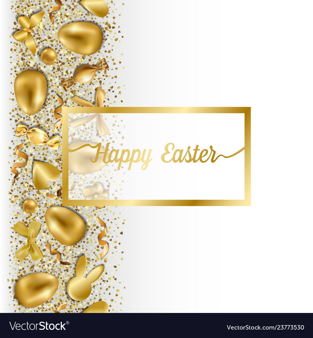 Happy easter luxury greeting card with glitter