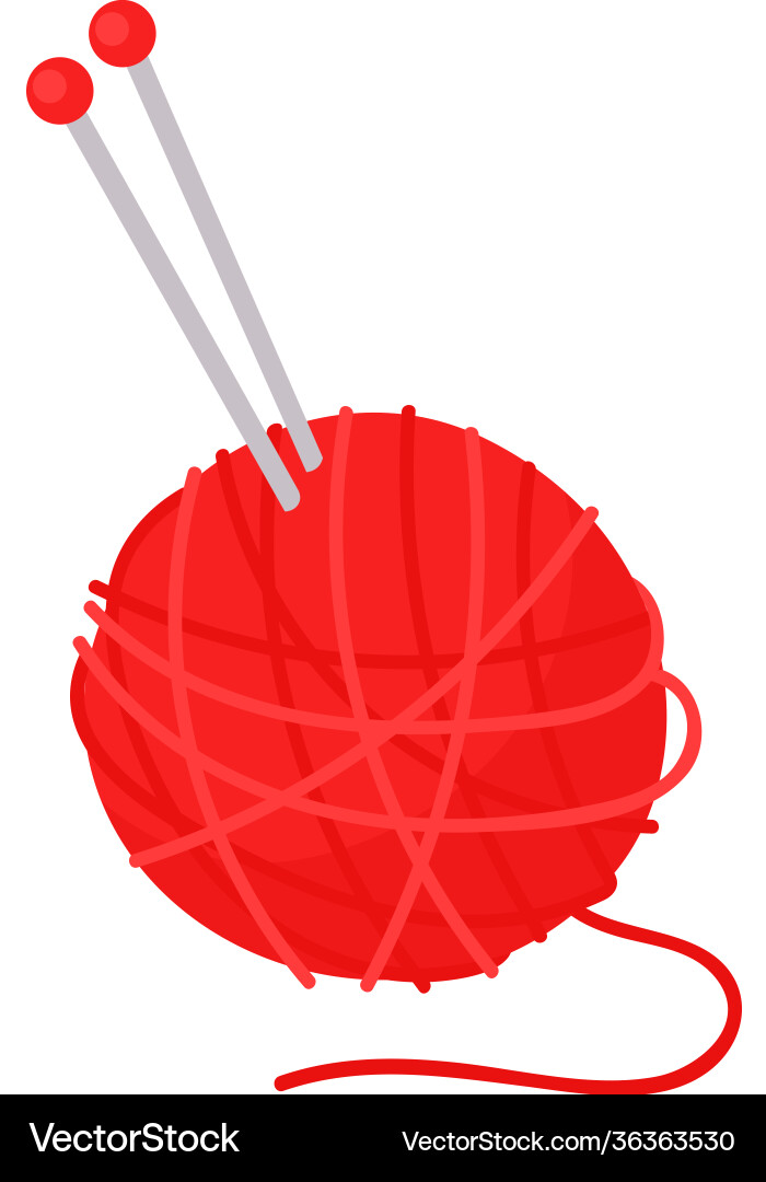 Knitting clew isometric composition Royalty Free Vector