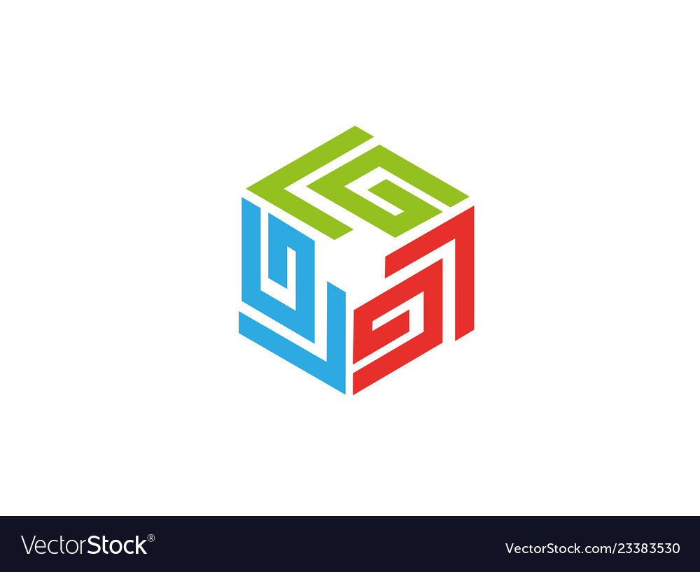 Labyrinth technology symbol for logo Royalty Free Vector