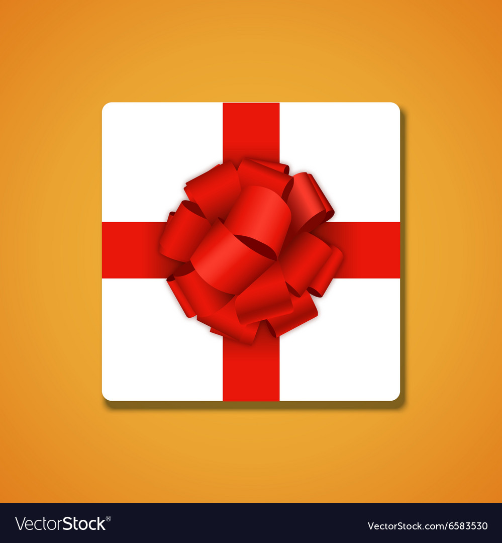 Modern red bow on orange background