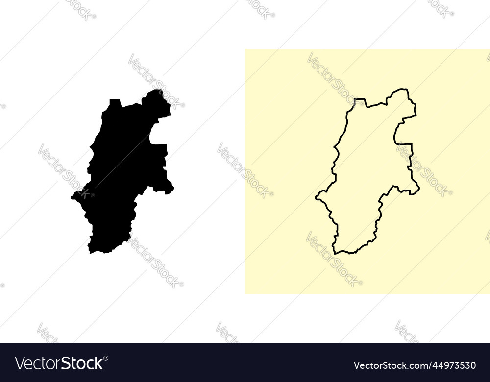 Nagano Map Japan Asia Filled And Outline Vector Image