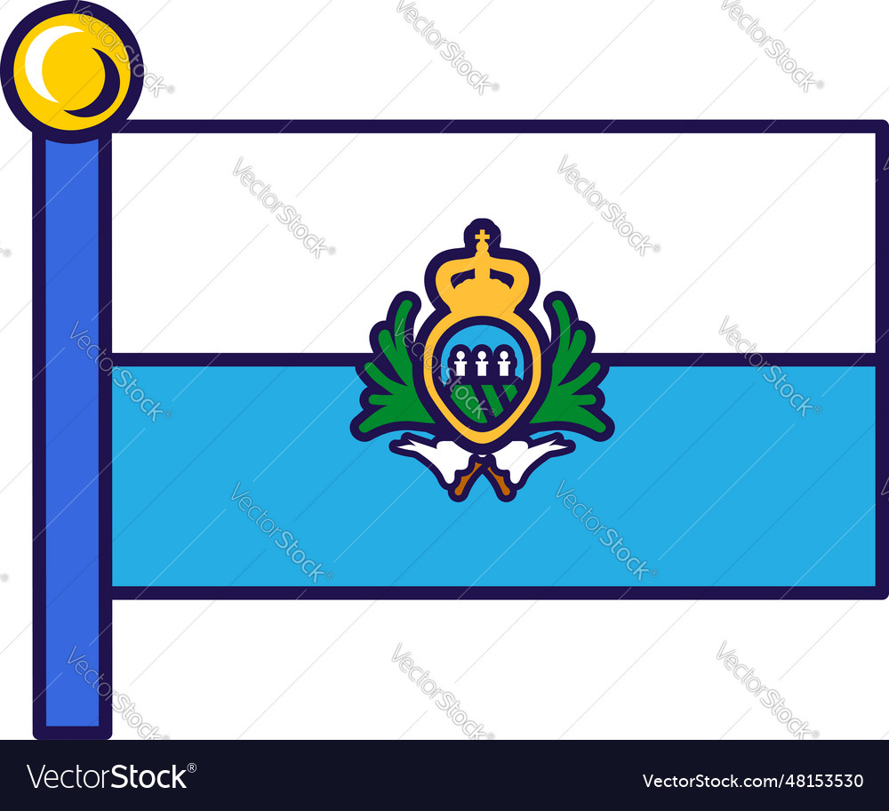 San marino country flagpole flag banner