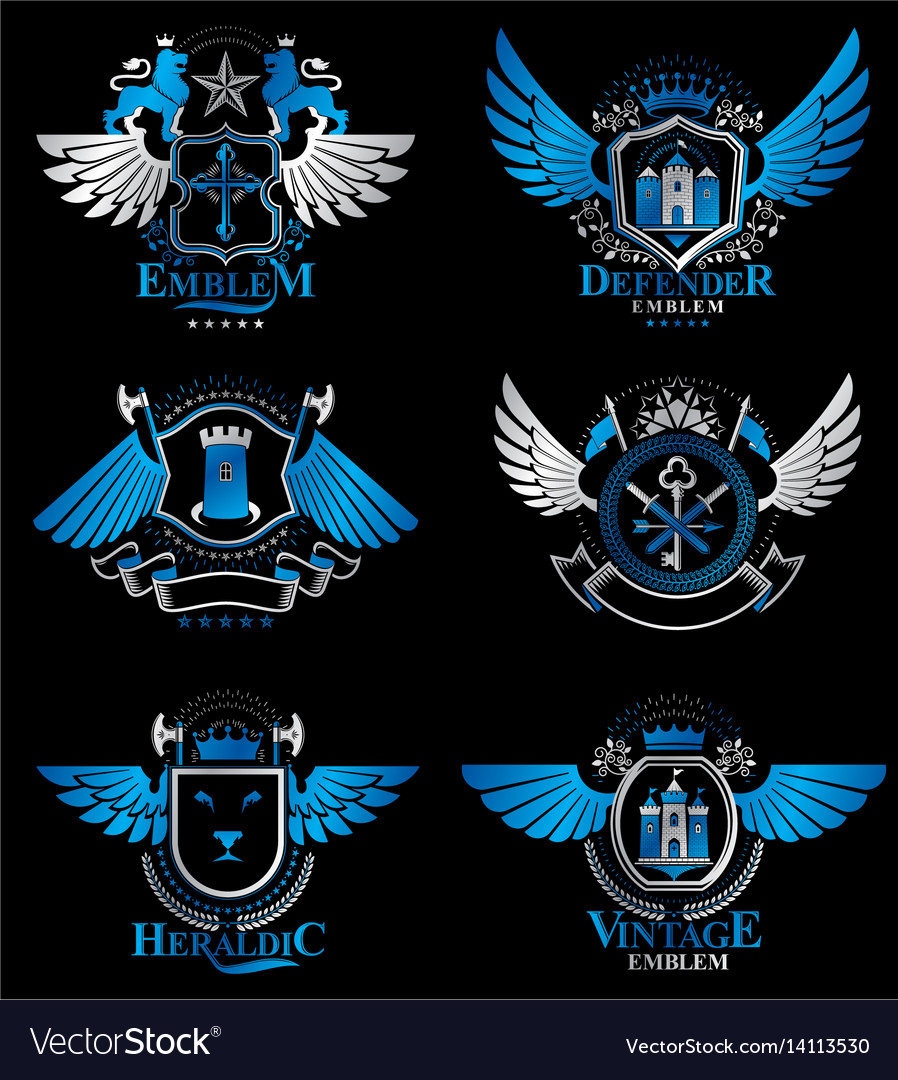 Set of luxury heraldic templates collection Vector Image