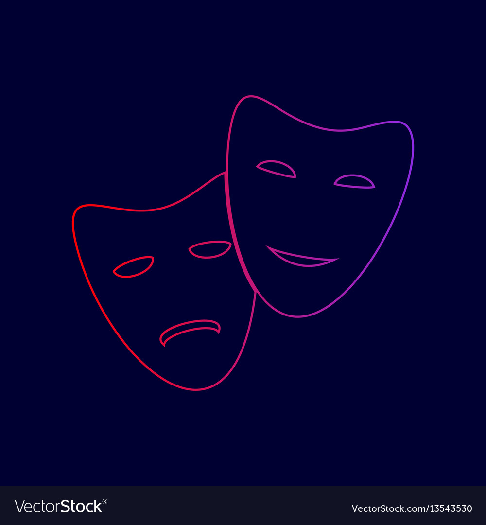 Theater icon with happy and sad masks