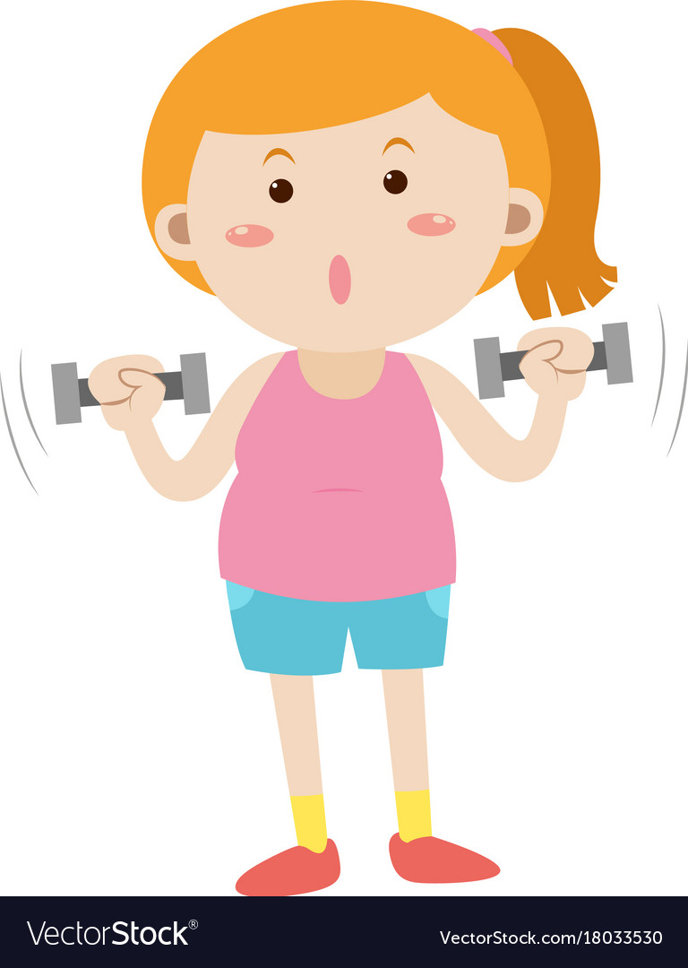 Woman doing weight lifting Royalty Free Vector Image