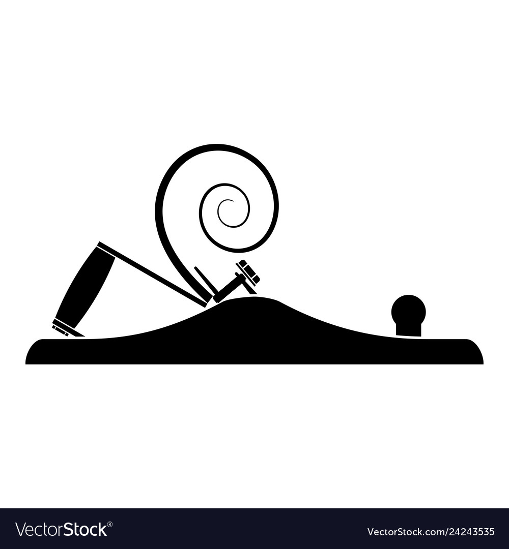 Carpenters plane with metal shaving wood Vector Image