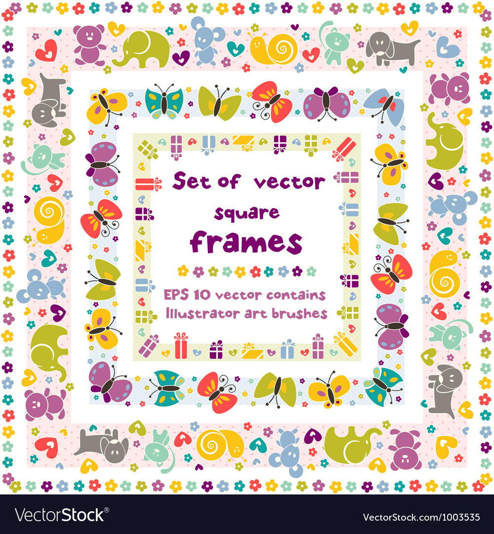 Cute frames with baby icons