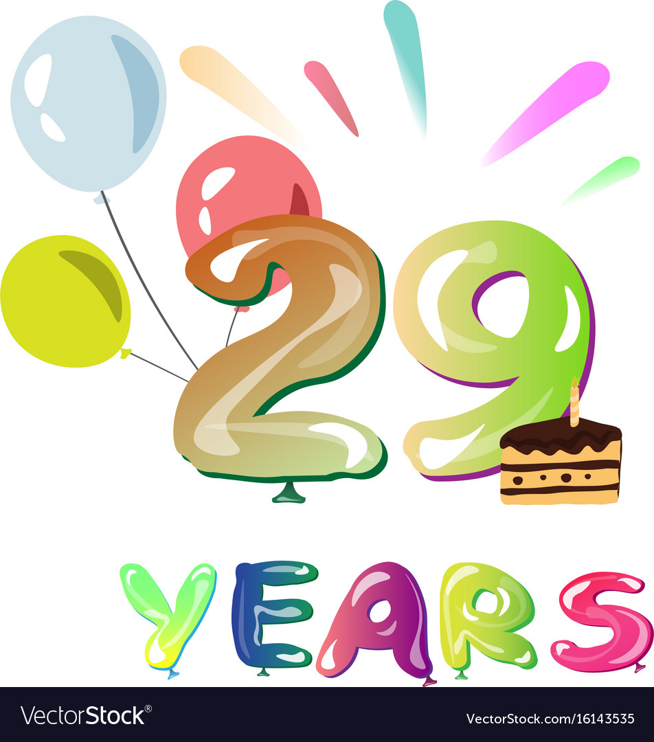 Happy anniversary 29 years Royalty Free Vector Image