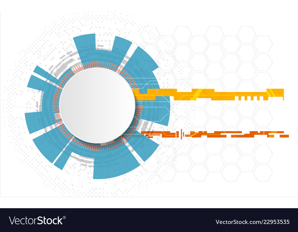 White technology circle and computer science Vector Image