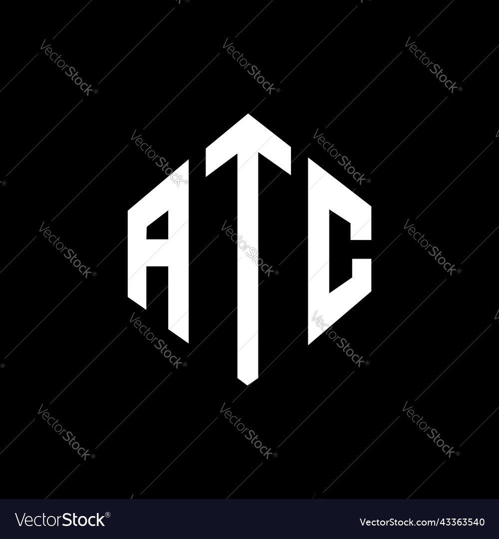 Atc letter logo design with polygon shape Vector Image