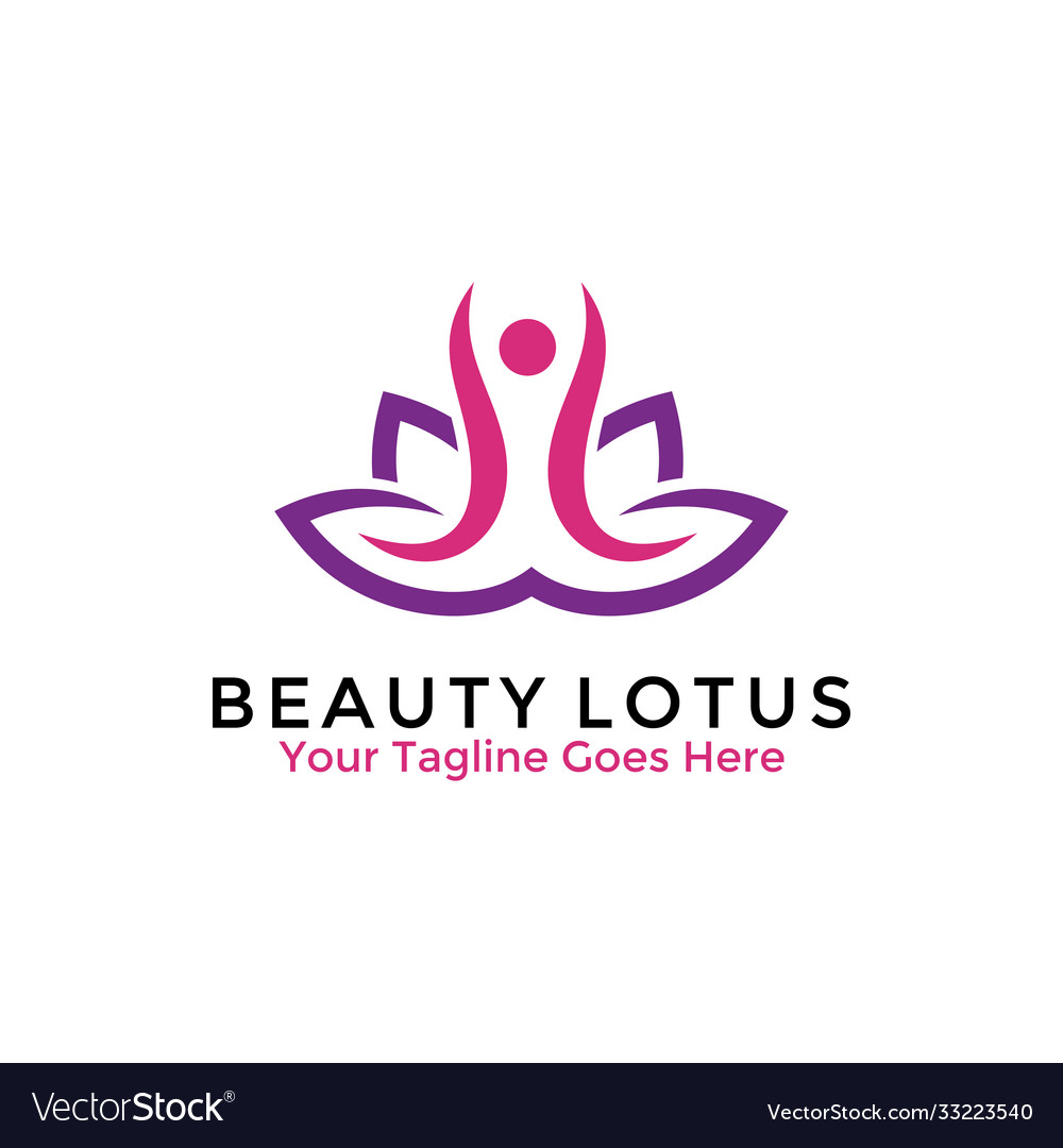 Beauty lotus flower logo design template Vector Image