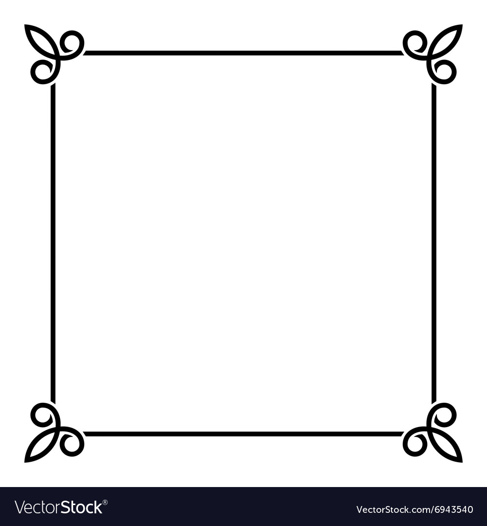 Download Black Border Vintage Frame on White Background Vector Image